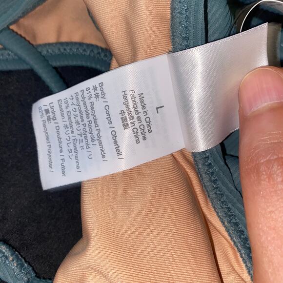 New J. Crew Teal Ribbed Cheeky Side Tie Bikini Swim Bathing Suit Bottom Large - Picture 7 of 8